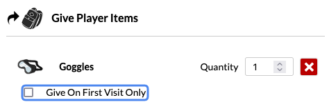 adventure item advanced options