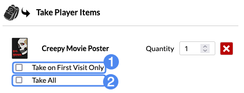 adventure item advanced options